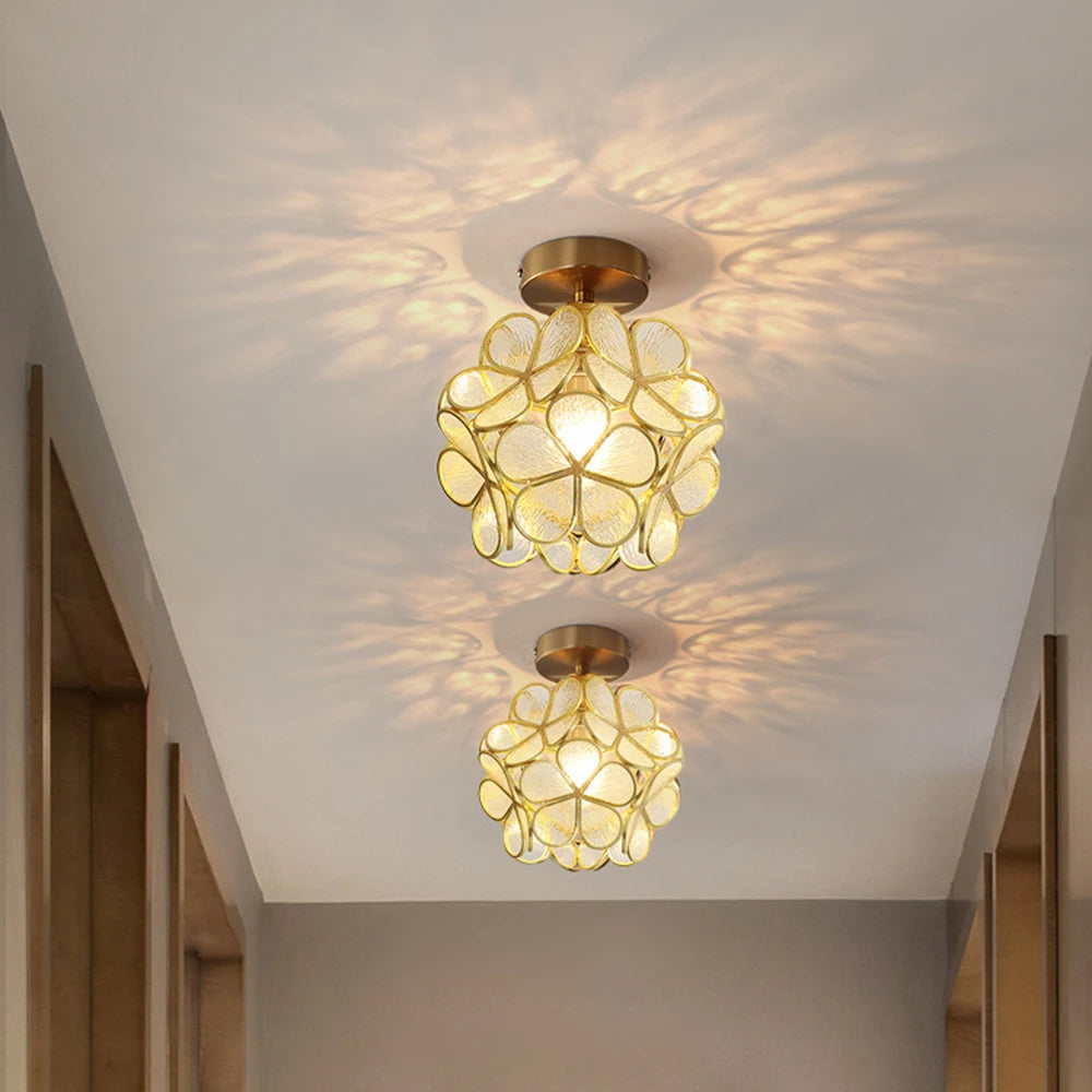 Plafonnier LED Forme Pétale de Cristal