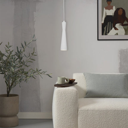 Lámpara colgante cilíndrica blanca Burdeos GU10