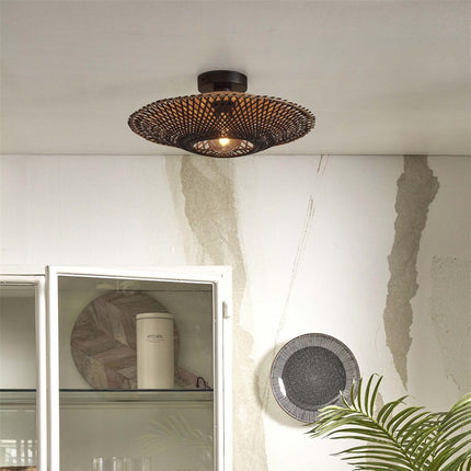 Kalimantan Bambus Deckenleuchte Schwarz und Natur 44 cm