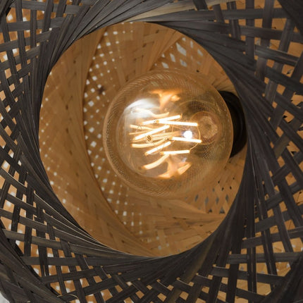 Palawan Bamboo Ceiling Light Black and Natural 60 cm