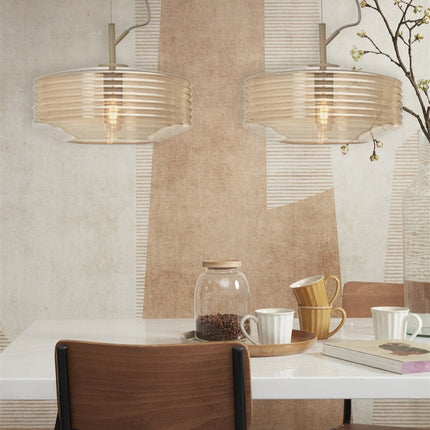 Lámpara colgante Verona de cristal ámbar de Ø35 cm