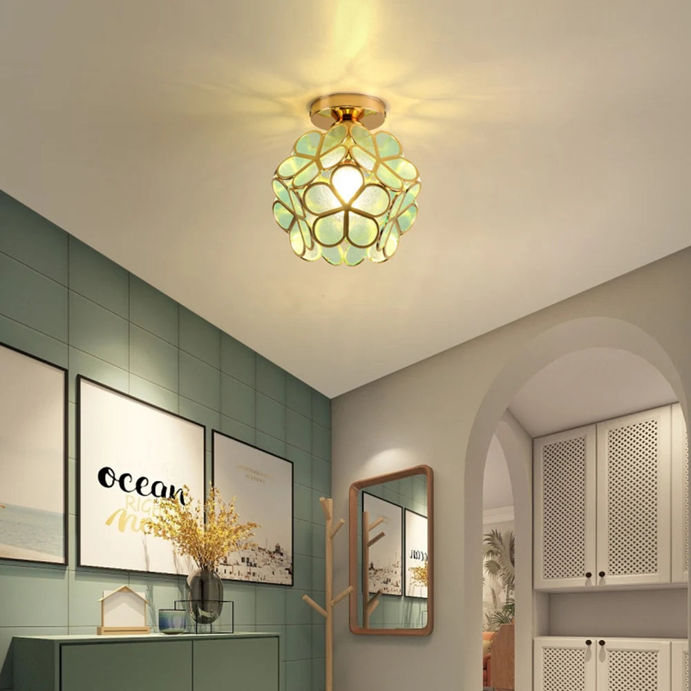 Plafonnier LED Forme Pétale de Cristal