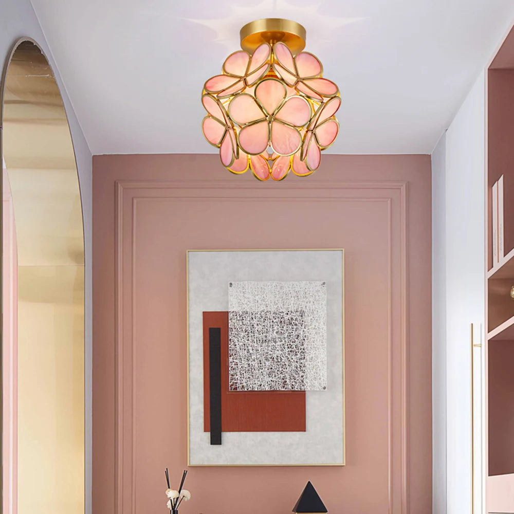 Plafonnier LED Forme Pétale de Cristal