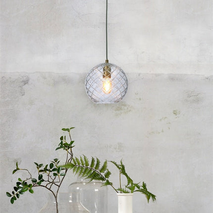 Suspension Globe Venice Verre Transparent Doré