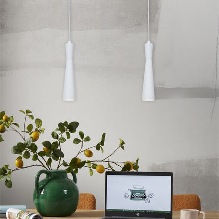 Lámpara colgante cilíndrica blanca Burdeos GU10