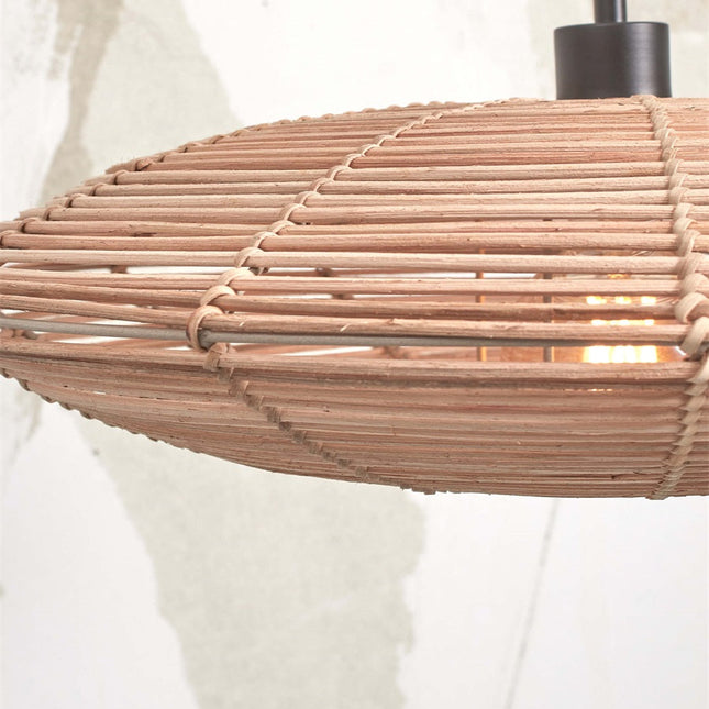 Tanami Stehlampe aus Rattan und Bambus, Naturweiß, 150 cm