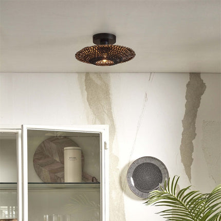 Kalimantan Bambus Deckenleuchte Schwarz 30 cm