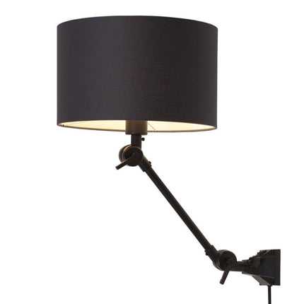 Lámpara de pared Amsterdam de hierro negro y algodón