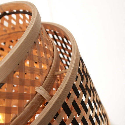 Bhutan Stehlampe aus natürlichem und schwarzem Bambus 130 cm