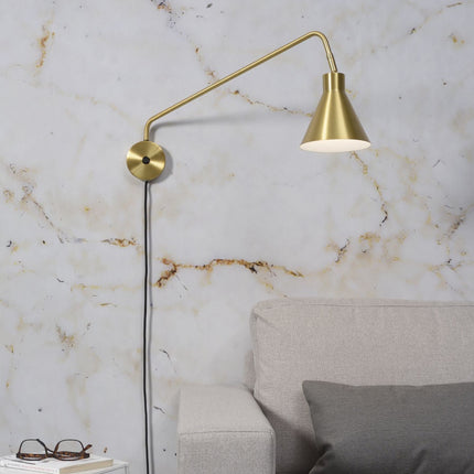 Aplique de pared Lyon en hierro dorado