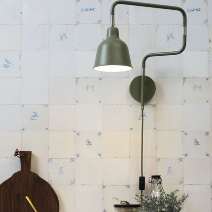 London Tube Olive Green Wall Light