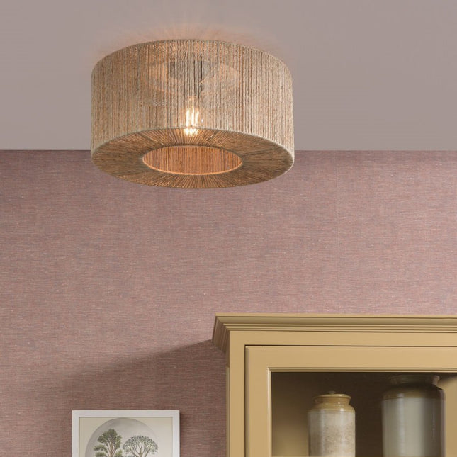 Plafonnier Iguazu Rond Jute Naturel 50 cm