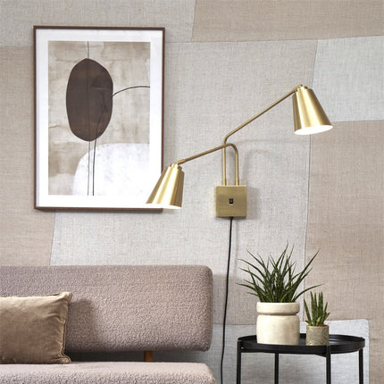 Wandleuchte Bremen 2-armig Gold Eisen