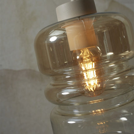 Lámpara colgante Verona de cristal ámbar degradado, Ø15 cm