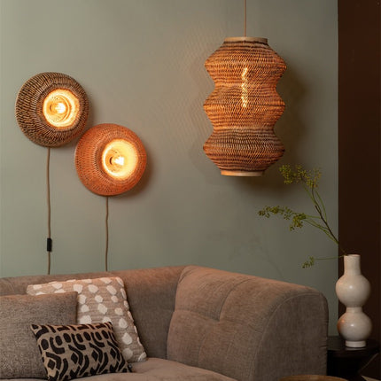 Aplique de pared de bambú natural Barbados de 35 cm