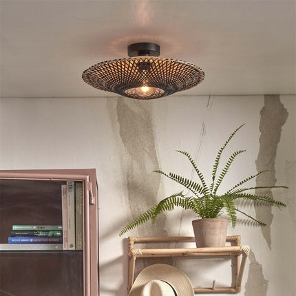 Kalimantan Bambus Deckenleuchte Schwarz und Natur 44 cm