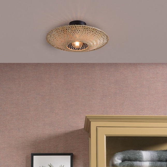 Plafonnier Kalimantan Bambou Noir et Naturel 44 cm