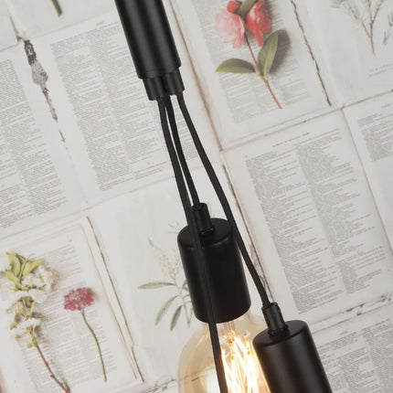 Lámpara de pie Oslo de hierro y cemento negro para 3 bombillas, 190 cm