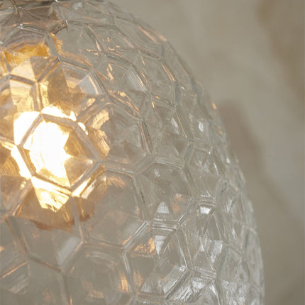 Suspension Verona Verre Strié Transparent Ø18 cm