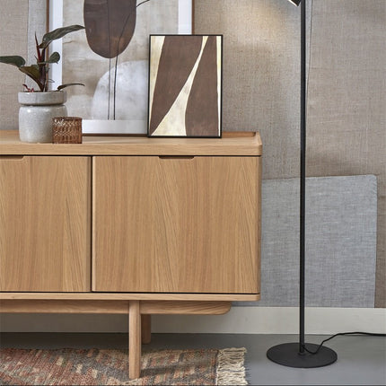 Lámpara de pie Salamanca de hierro negro con doble pantalla 145 cm