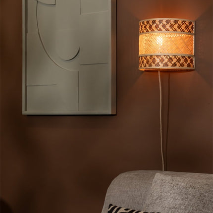 Langkawi Wandleuchte aus natürlichem und braunem Bambus, 32 cm