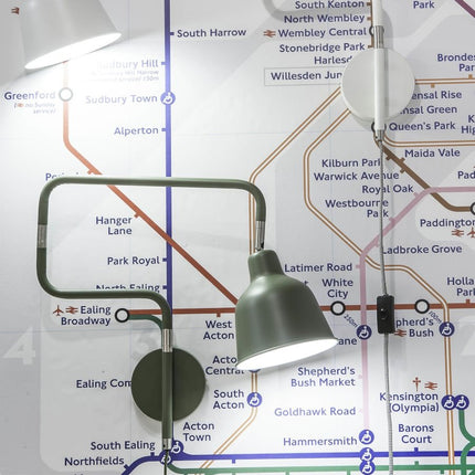 London Tube Olive Green Wall Light