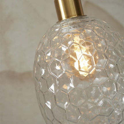 Suspension Verona Verre Strié Transparent Ø18 cm