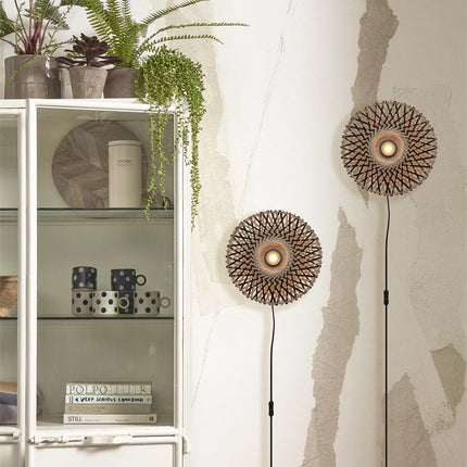 Kalimantan Wall Light Natural and Black Bamboo 30 cm
