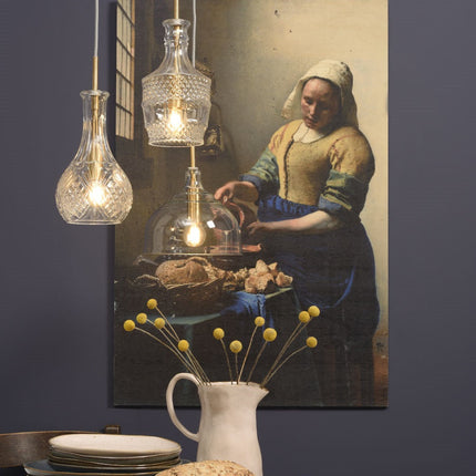 Lámpara de suspensión Bruselas Cristal Transparente Recta Oro