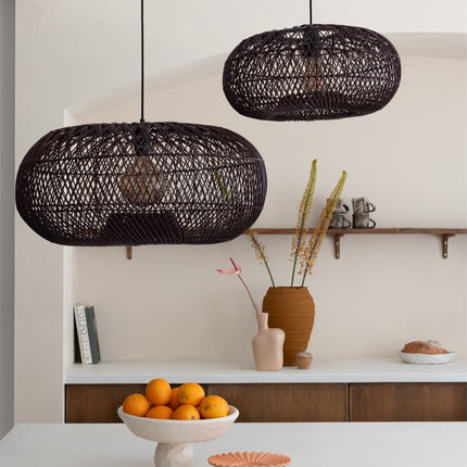 Suspension Arizona Bambou Bordeaux 70 cm