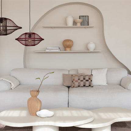 Maui Bamboo Pendant Light Bordeaux 50 cm