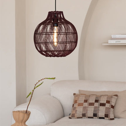 Mendoza Bamboo Bordeaux Pendant Light 35 cm