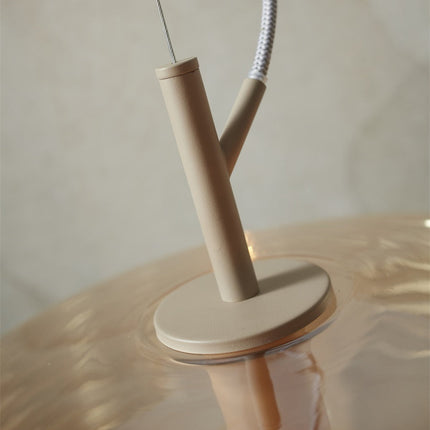 Lámpara colgante Verona de cristal ámbar de Ø35 cm