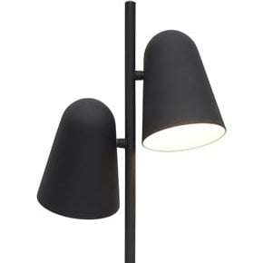 Lámpara de pie Salamanca de hierro negro con doble pantalla 145 cm