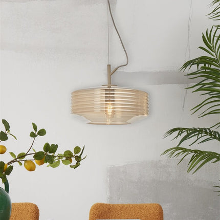 Lámpara colgante Verona de cristal ámbar de Ø35 cm