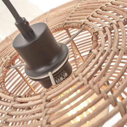 Lampadaire Tanami Rotin et Bambou Blanc Naturel 150 cm