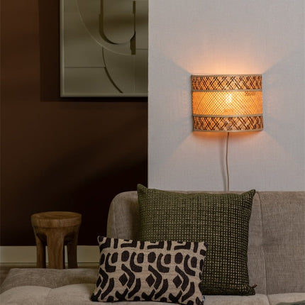 Langkawi Wandleuchte aus natürlichem und braunem Bambus, 32 cm