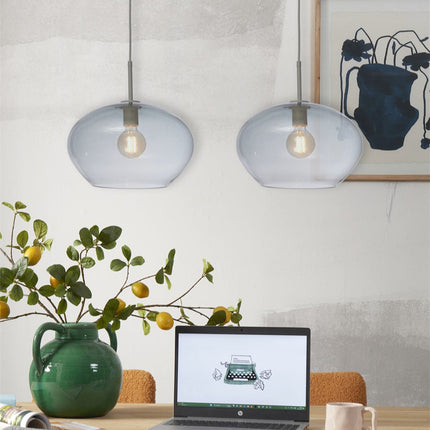Suspension Bologna Verre Dégradé Gris Clair