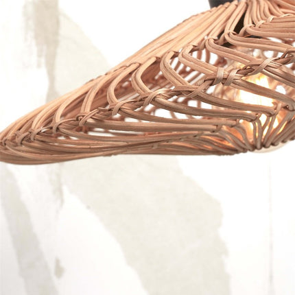 Plafonnier Zanzibar Plat Rotin Naturel 55 cm