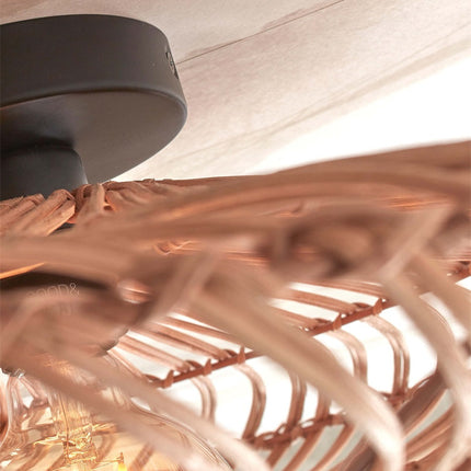 Plafonnier Zanzibar Plat Rotin Naturel 55 cm