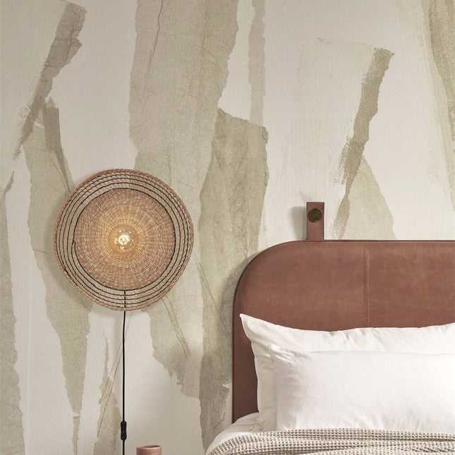 Pantanal Wandleuchte Seegras Schwarz und Natur 45 cm