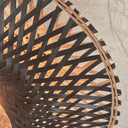 Kalimantan Bambus Deckenleuchte Schwarz und Natur 44 cm