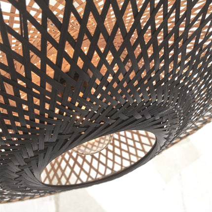 Kalimantan Bambus Deckenleuchte Schwarz und Natur 60 cm