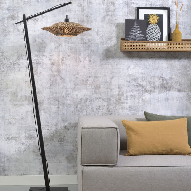 Bali Stehleuchte Natur und Schwarz Bambus 176 cm