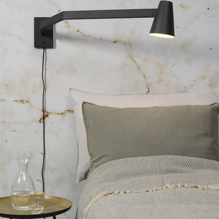 Biarritz Long Arm Black Iron Wall Light