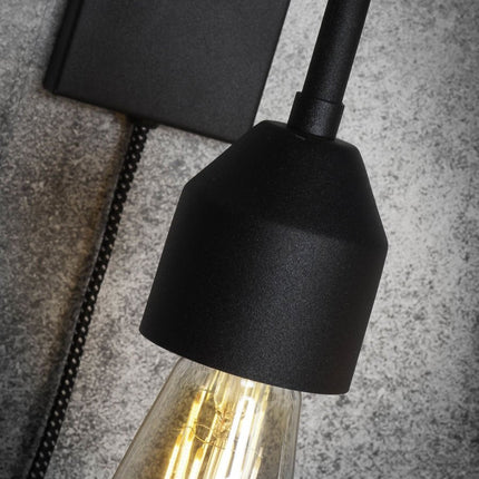 Madrid Wandleuchte aus schwarzem Eisen S