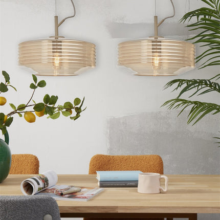 Lámpara colgante Verona de cristal ámbar de Ø35 cm