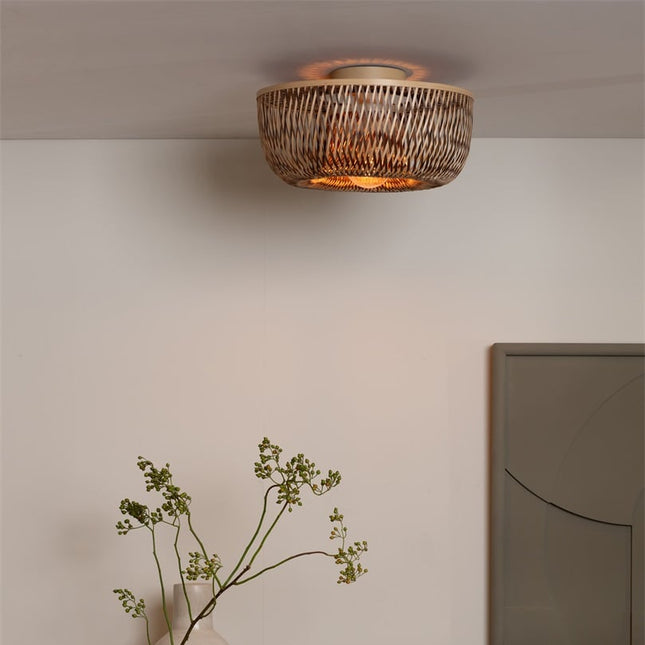 Plafonnier Barbados Bambou Naturel et Brun 35 cm