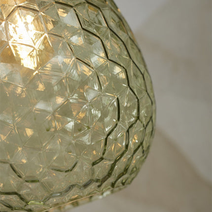 Suspension Venice Ovale Verre Vert et Or