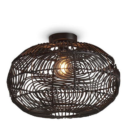 Madeira Rattan-Deckenleuchte Schwarz 48 cm